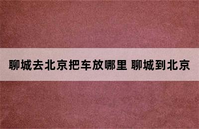 聊城去北京把车放哪里 聊城到北京